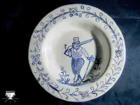 Assiette au chasseur, manufacture de Delft. XVII ème siècle